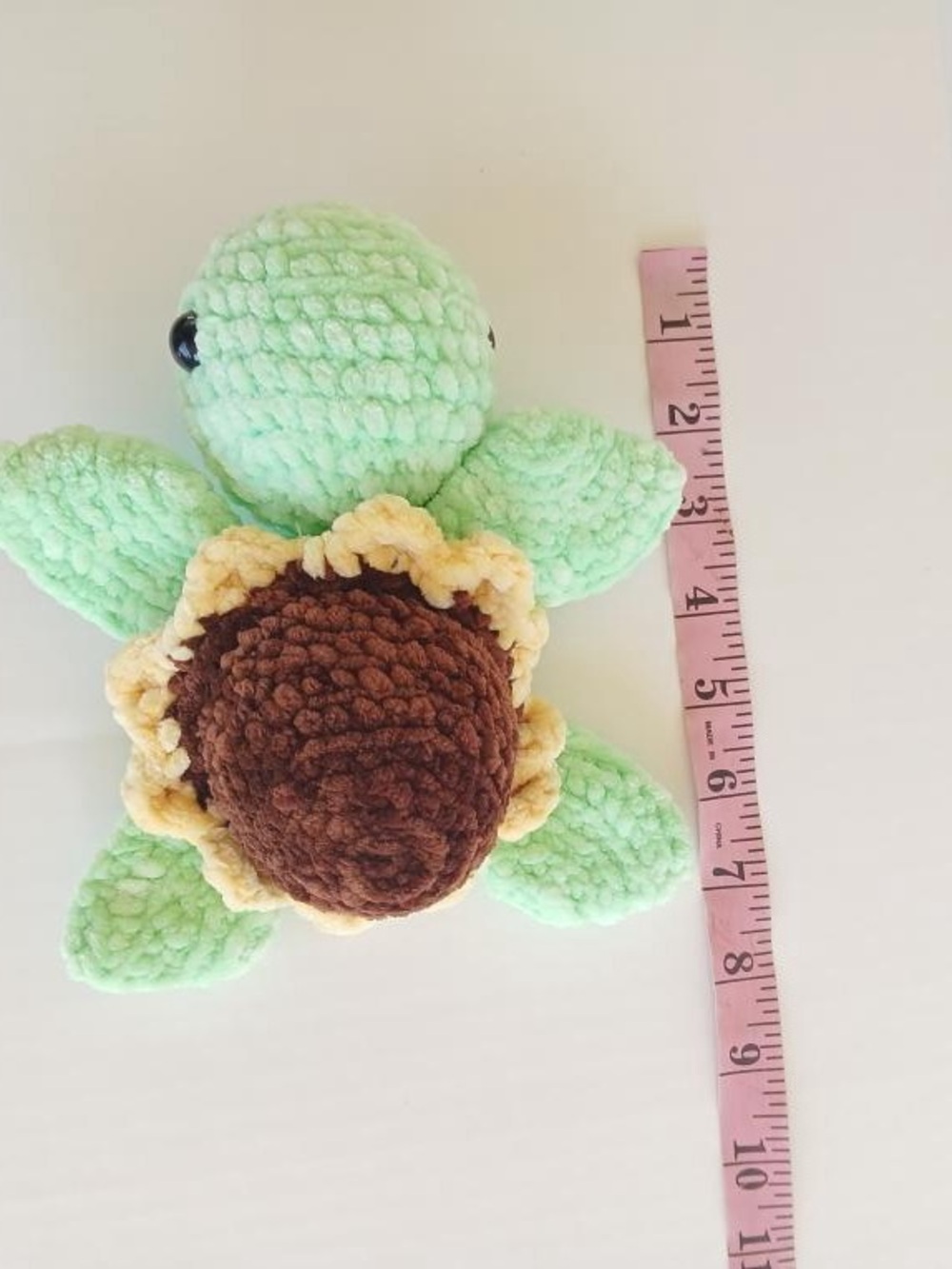Crochet sunflower turtle handmade 7 inch plushie - Picture 8 of 8